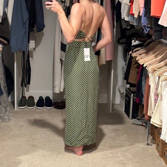 NWT Zara summer polkadot midi dress - Picture 2 of 3